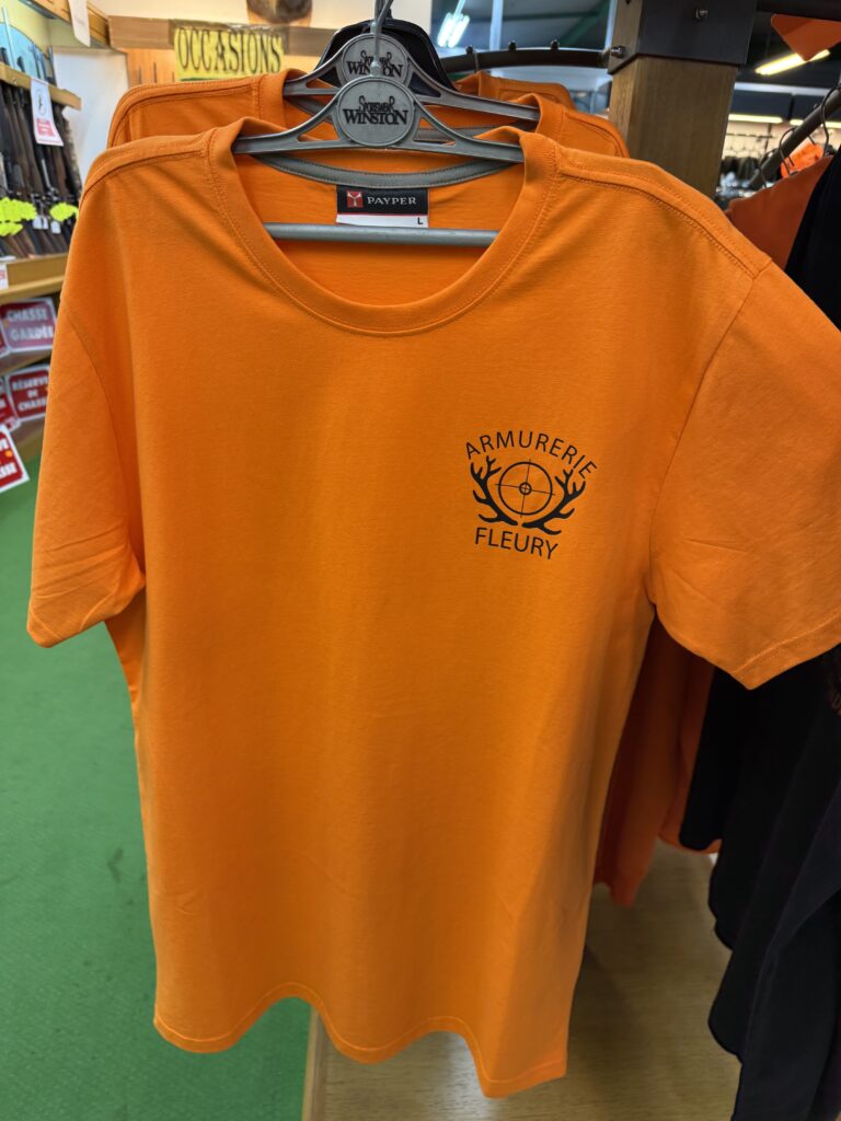 T-shirt personnalisé Orange Armurerie Fleury